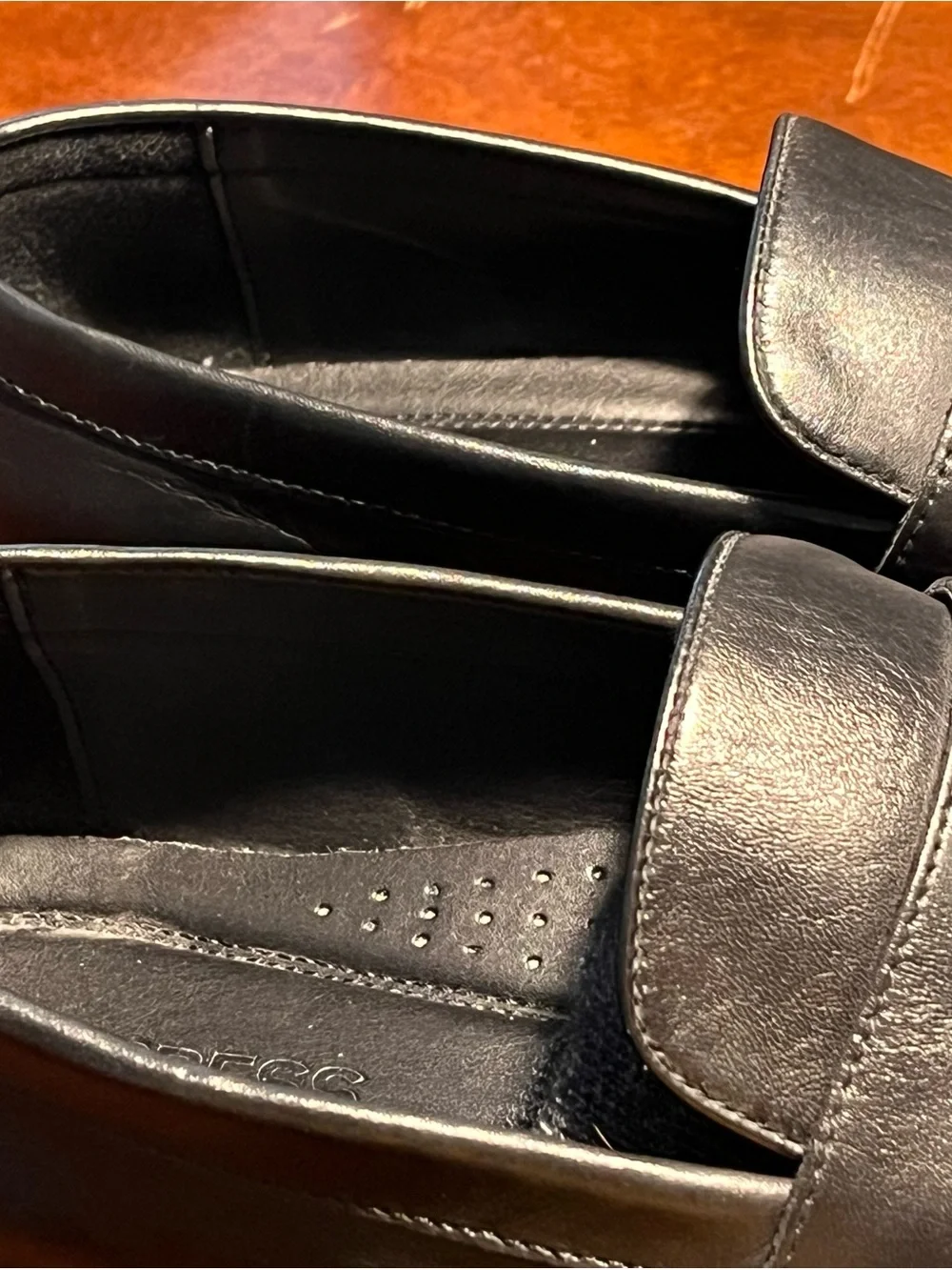 Express Black Leather Penny Loafers for Men